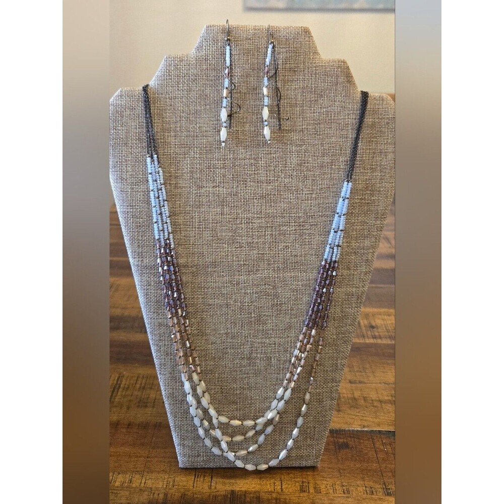 Premier Designs Beaded Multi-Color Multi-Strand N&E Set